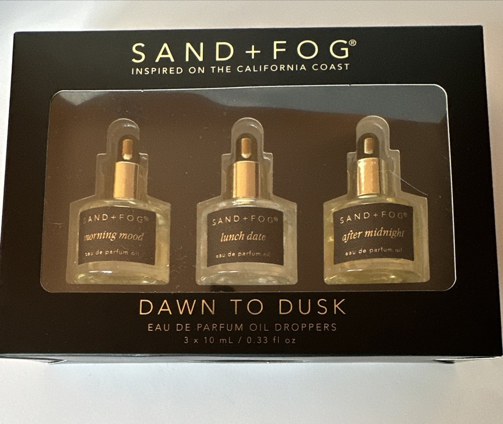 Sand & Fog Dawn To Dusk EDP Oil Set 3x10ml Morning Mood Lunch Date After Mid.