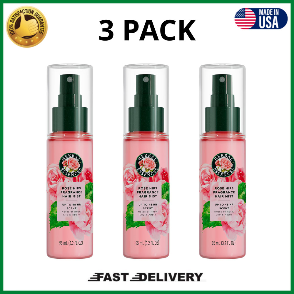 Herbal Essences Rose Perfume Fragrance Hair Spray, Rose Hips, 3.2 oz, 3 Pack