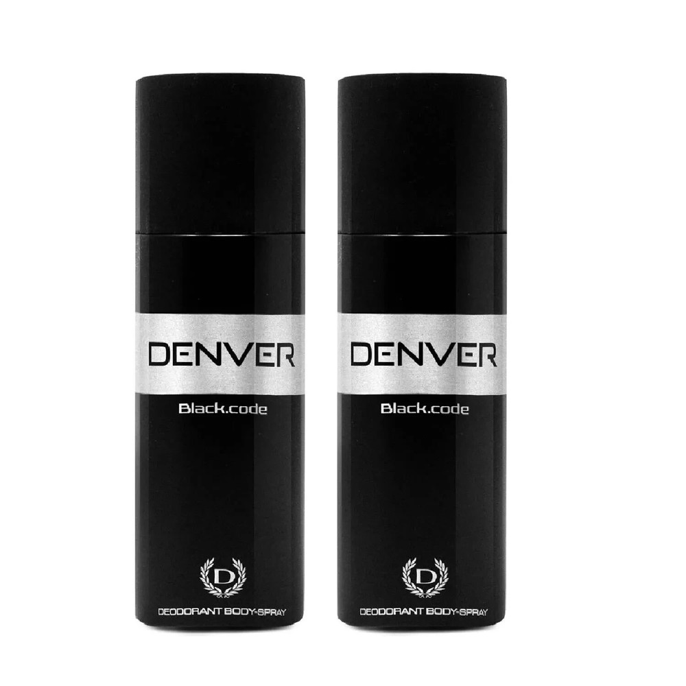 Denver Black Code Deodorant Aerosol For Men (150Ml Each) – Pack Of 2 Long Last.