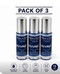 3 Pack Have A Scent Sauvage Pour Homme Perfume Oil 12ml Roll-On Men’s Fragrance