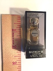 Vintage Miniature Givenchy III Parfum 1/15 Oz Bottle In Acrylic Case w/Gift Bag
