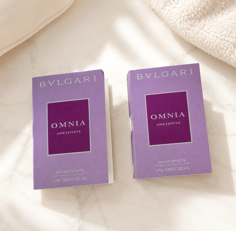 Set Of 2- Bundle Set Bvlgari Omnia Amethyste Eau de Toilette Sample Spray 2ml