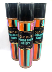 BATH AND BODY WORKS GOLD DUST SHIMMER BODY MIST 8 OZ (SET OF 3)