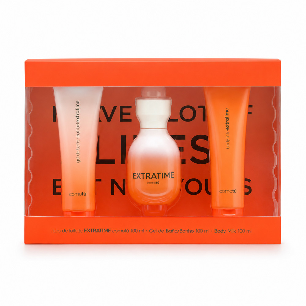 Como Tú Extratime Women’s Gift Set EDP 100ml Shower Gel Body Milk Spain New