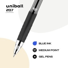 uni-ball 45532PP uni-ball 207 Retractable Gel Pens, Medium Point (0.7mm), Blue,