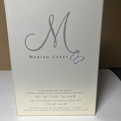 M by Mariah Carey LIP GLOSS, ROLLER PERFUME AND MAKEUP BAG SET, HAPPY HOLIDAYS
