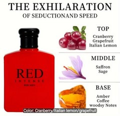 Men’s Red Eau De Toillete Cologne Spray 3.4oz Fresh Long Lasting Fragrance Gift