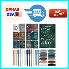 Faith-Based Gift Set: 24 Bible Verse Notepads, Ballpoint Pens & Wristbands