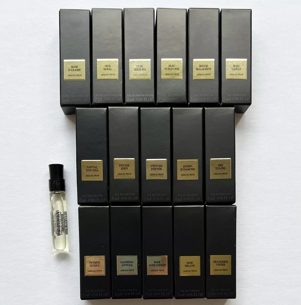 Giorgio Armani Prive Perfume Collection Sample Spray Vial 17pc Set 2ml / 0.06 oz