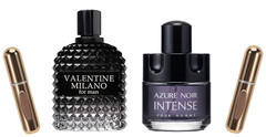 VALENTINE MILANO & AZURE NOIR INTENSE Fragrance for Men 2 Pack + 2 Refill Spray