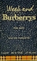3 x Weekend Burberrys Men 0.17oz / 5ml EDT splash mini (discontinued, Vintage)