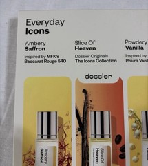 Dossier Everyday Icons Perfume Trio Set Ambery Saffron Slice Of Heaven Powdery