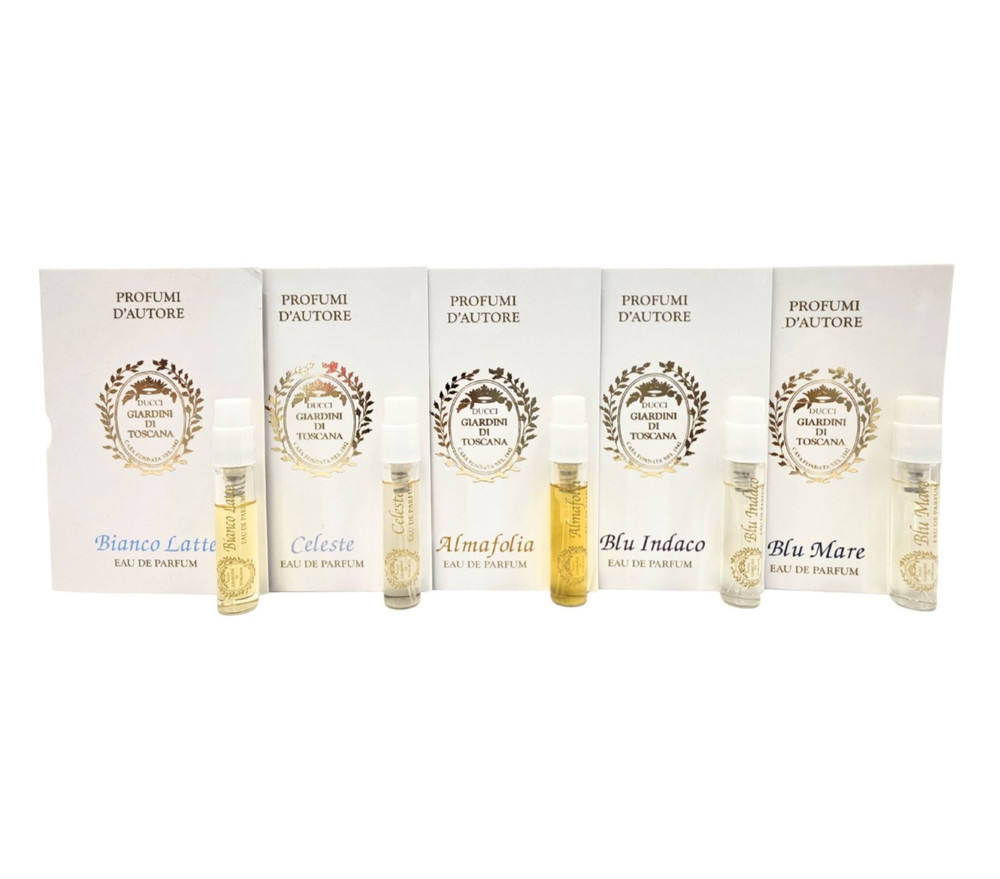 Giardini Di Toscana Sample Vial Variety Set (5pcs x 2ml EACH) Bianco Latte +More