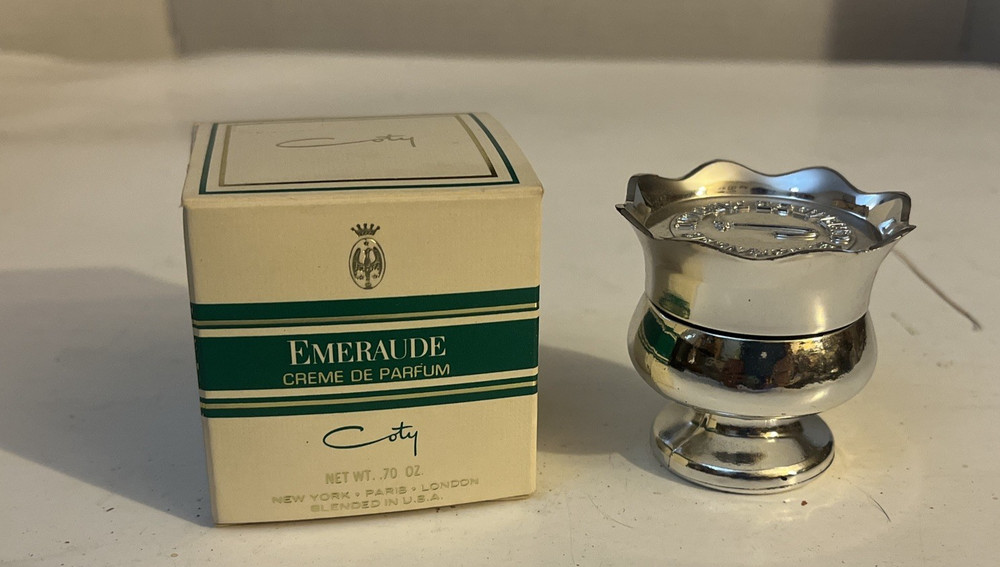 VTG Emeraude by Coty Creme De Parfum .70 Oz. NOS with box