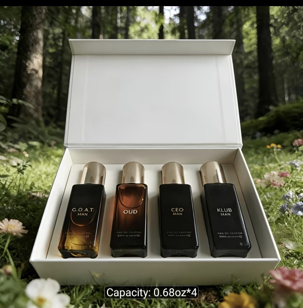 4PCS Mini Eau De Parfum Gift Set for Men & Women Long Lasting Travel Fragrance