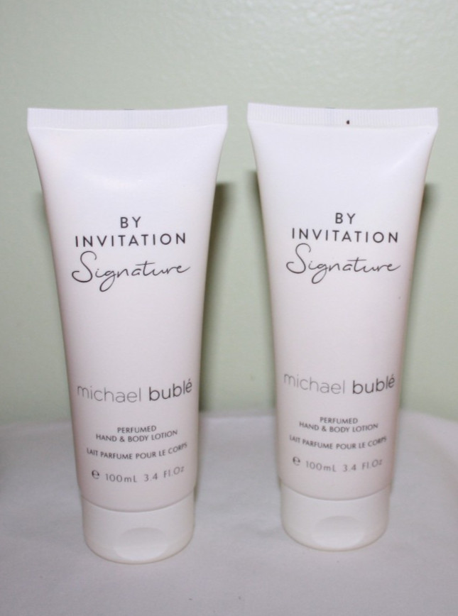 2 Lot Michael Buble By Invitation Signature Prefumed Hand & Body Lotion 3.4 oz