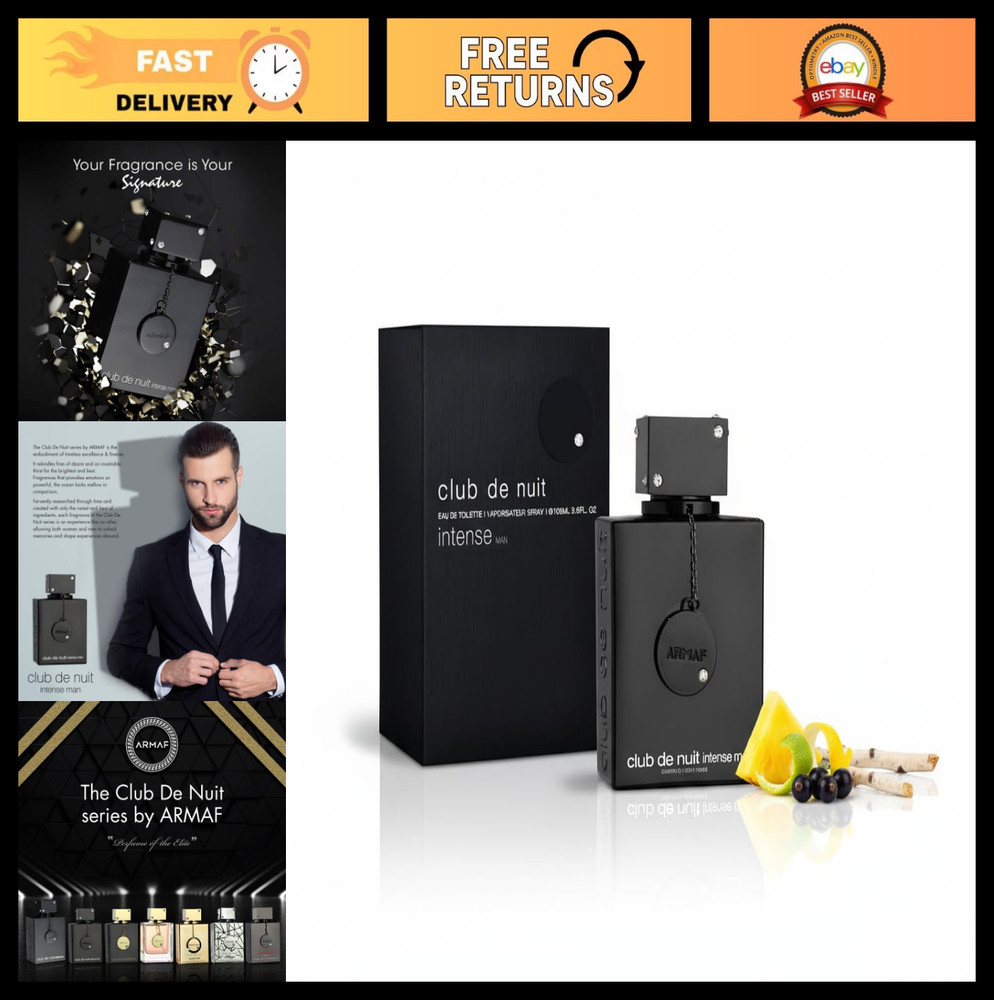 Intense Men’s Eau de Toilette 3.6oz – New in Box, Black Fragrance for Him