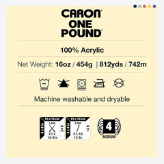 Caron One Pound off White Yarn – 2 Pack of 454G/16Oz – Acrylic – 4 Medium (Worst