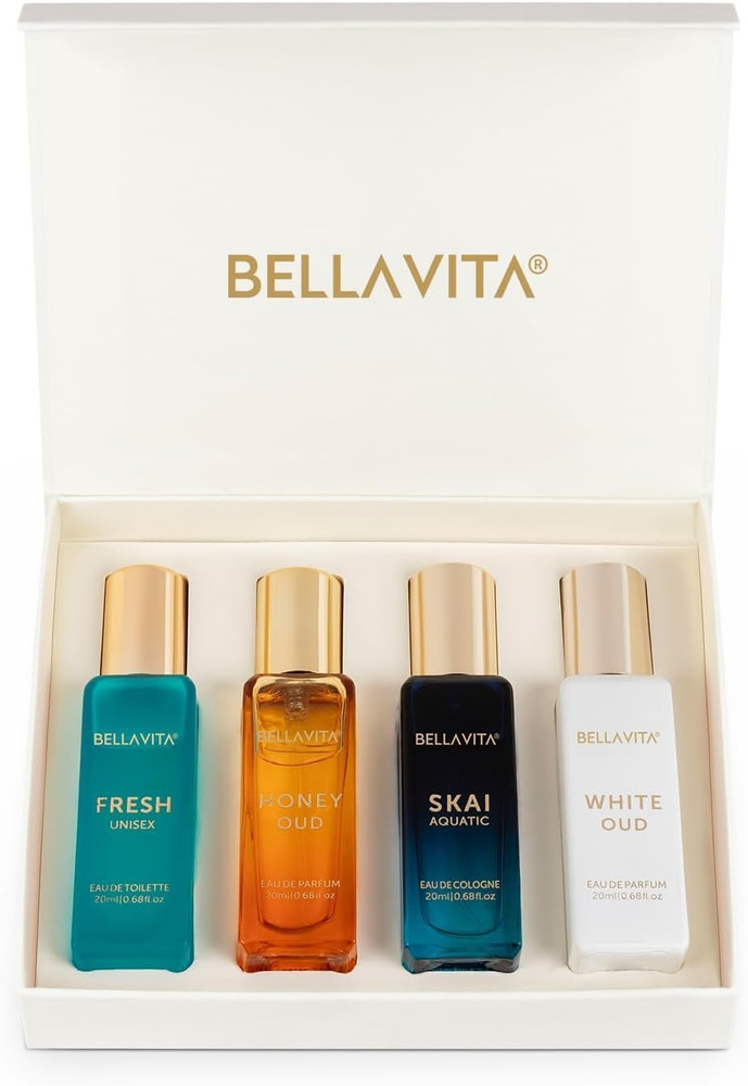Bella Vita Luxury Long Lasting Perfume Gift Set for unisex (4x20ml) Fresh Stock
