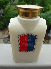 Vintage Bond Street Talc Powder By Yardley of London 3 1/2 oz Deco Glass