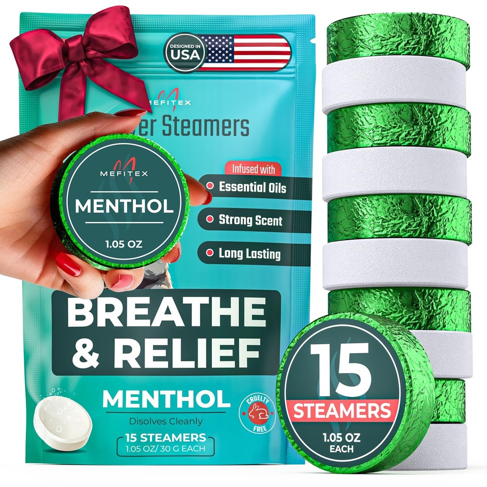 Shower Steamers for Men 15 Pack – Menthol Aromatherapy 15 Count (Pack of 1)