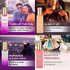 Bella Vita Long Lasting Women Perfume Gift Set| Date,Senorita, Glam, Rose 4x20ml