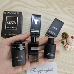 Bvlgari Man In Black + YSL Y + Tom Ford Ombré Leather EDP Mini Set 3pc
