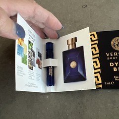 2 Pk Versace Pour Homme DYLAN BLUE Eau De Toilette Spray .03oz Carded Sample NEW