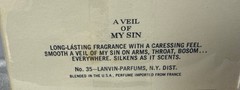Sealed Lanvin A Veil of My Sin Aprege Extra Dividend 2.75 fl oz Perfume NEW
