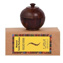 Lasa Golden Wood Natural Solid Perfume In Wooden Jar Long Lasting Fragrance