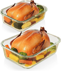 Airtight Glass Food Storage Containers – 4 Pc Set, BPA Free, Leak Proof