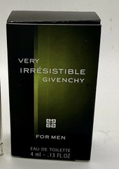 Givenchy VERY IRRESISTIBLE For Men MINI Perfume EDT 4ml .13oz RARE Discontinued