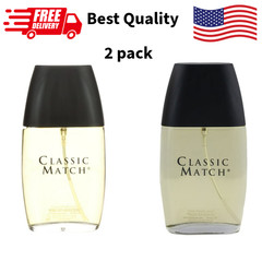 Classic Match Eau de Toilette Cologne for Men 2.5oz Pack of 2 Fresh Masculine Fr