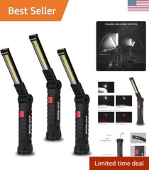 Versatile 3-Pack Rechargeable LED Flashlights with 5 Modes for Work & Outdoors