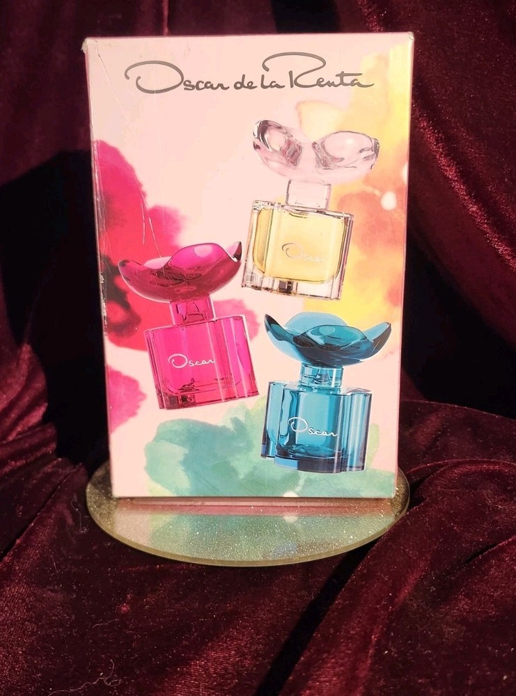 OSCAR de la RENTA Miniature Perfume Set 3 Mini Esprit D’Oscar, Jasmine, Rose NEW