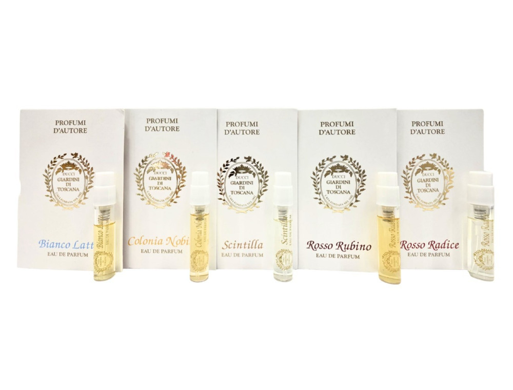 Giardini Di Toscana Sample Vial Variety Set (5pcs x 2ml EACH) Bianco Latte +More