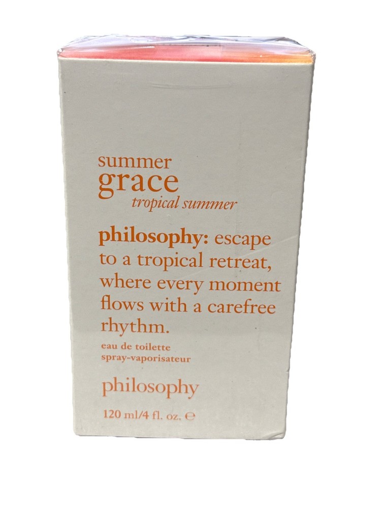 NEW Philosophy Summer Grace TROPICAL SUMMER Eau de toilette 4 oz 120 ml SEALED