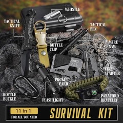 Portable Adventure Essential: 14-in-1 Survival Kit for Men Who Love the Outdoors