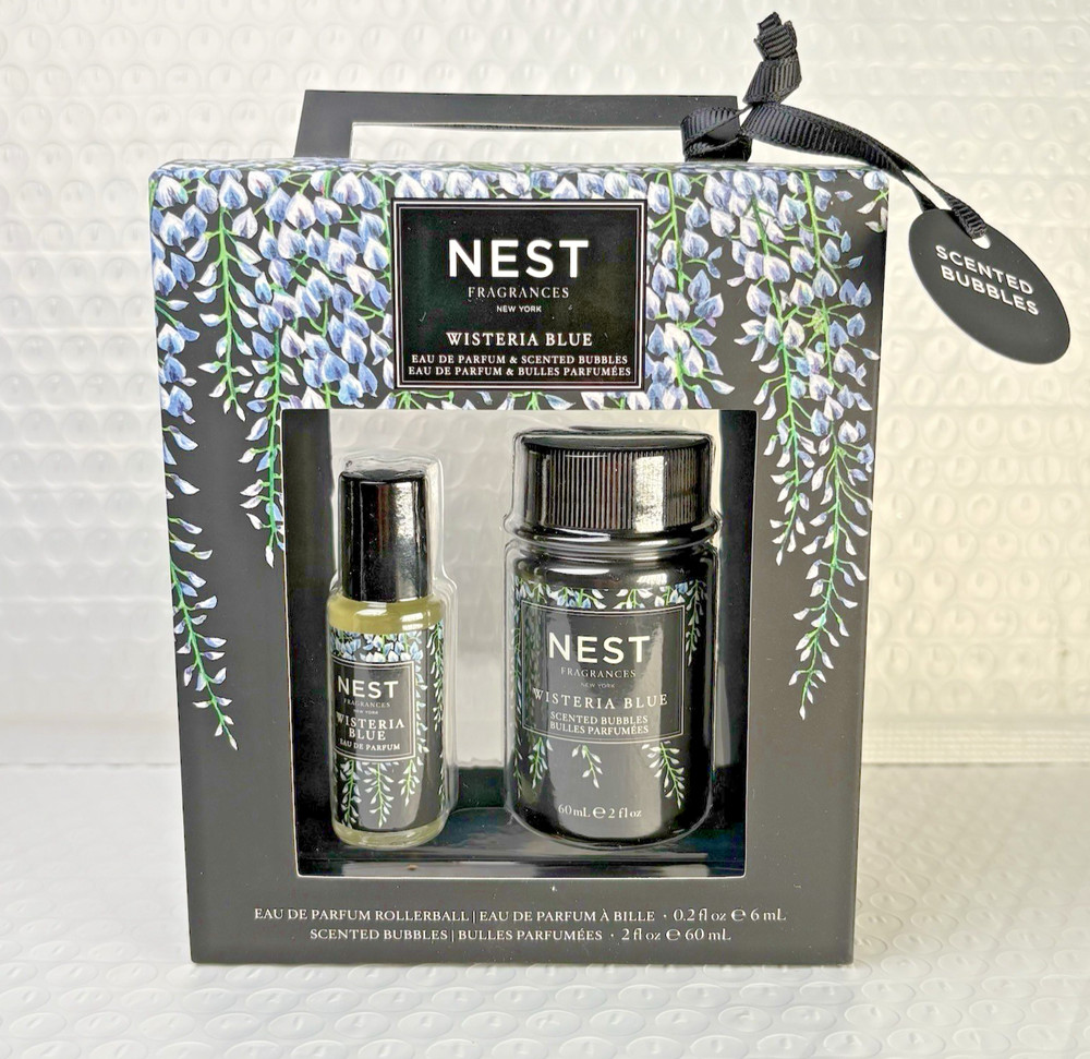 Nest Fragrances Wisteria Blue 2 Piece Set Parfum Rollerball & Scented Bubbles