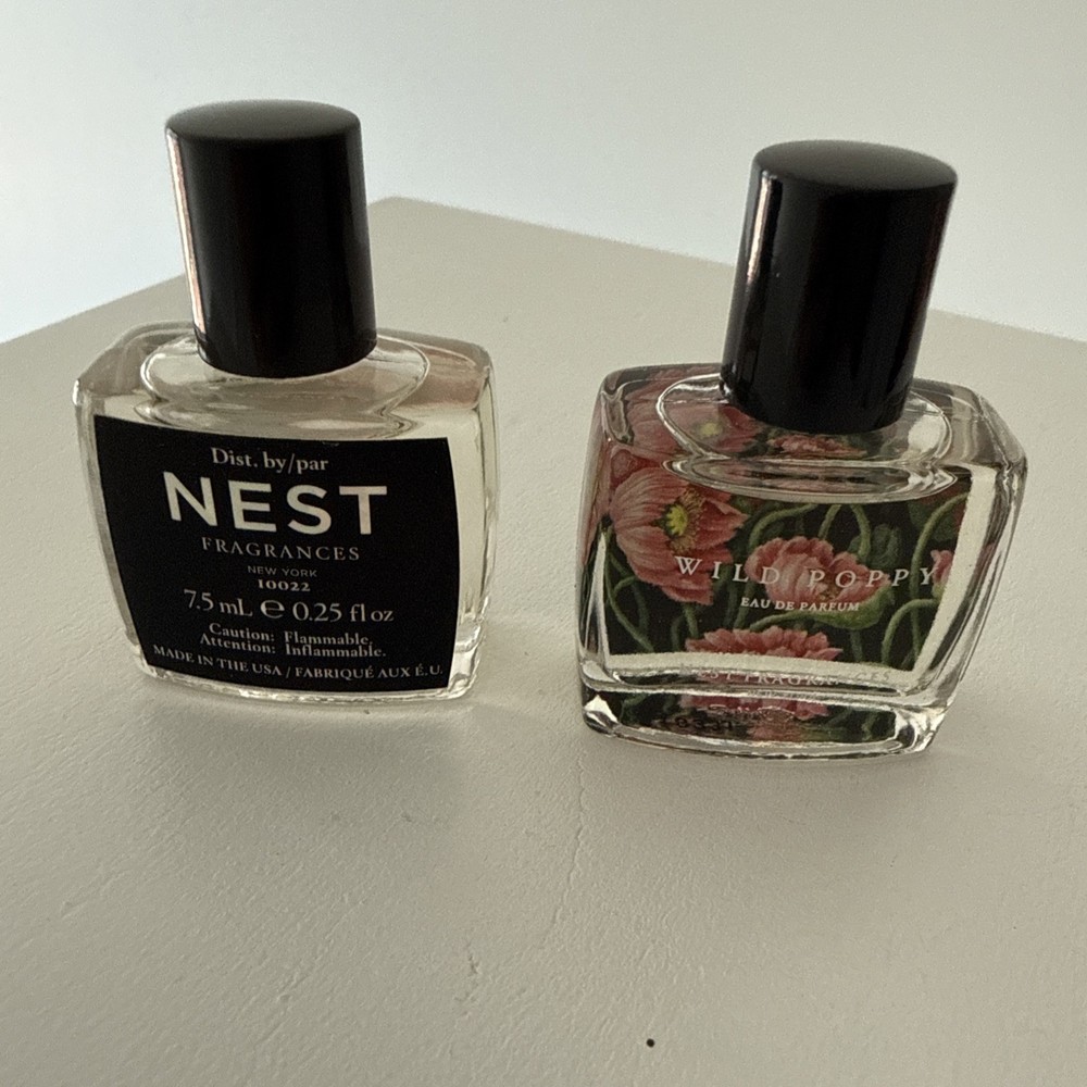 Lot (2) Nest Fragrances WILD POPPY EDP Perfume Mini Travel Size 7.5ml 0.25 oz