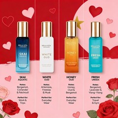 Bellavita Luxury Unisex Perfume Gift Set with Honey 0.68 Fl Oz (Pack of 4)