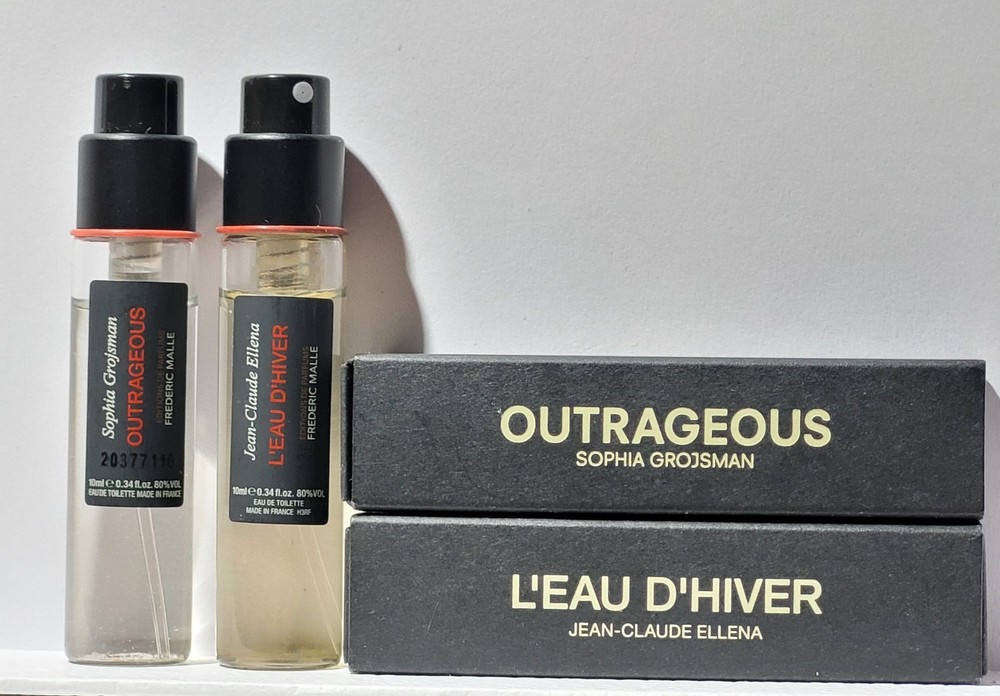 New in Box Frederic Malle 10ml Outrageous Spray & 10ml L’eau D’Hiver Perfume
