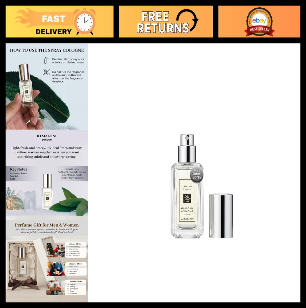 Wood Sage & Sea Salt Cologne Sample – 0.3 fl. oz. | Luxury Fragrance Travel Size