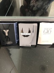 3 Sample Eau De Toilette Sprays, Acqua Di Gio, Yves Saint Laurent, Invictus