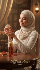 Saffron Attar Perfume Oil Alcohol-Free Arabic Warm Spicy Kesar Ittar Fragrance