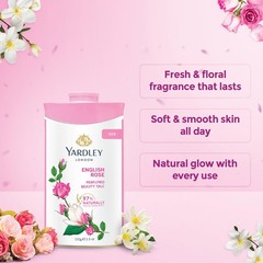 Yardley London English Rose Perfumed Deodorizing Talc 3.5 Ounce (Pack of 1)