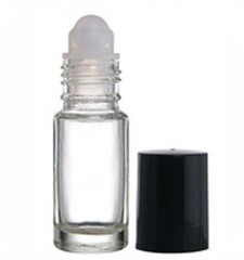5 ML Roll on Roll on Plain Glass Bottle With Housing Ball & Plastic Caps