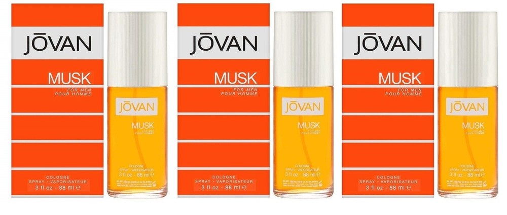 *PACK OF 3* JOVAN MUSK by Coty for Men 3.0 oz 88 ml Cologne EDC Spray NEW IN BOX