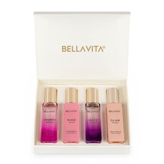 Bella Vita Long Lasting Women Perfume Gift Set| Date,Senorita, Glam, Rose 4x20ml