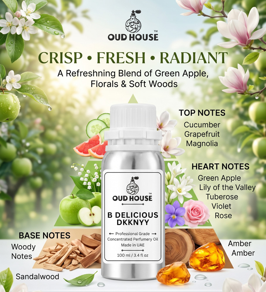 Oud House B Delicious DKKNYY Perfumery Oil 3.4 fl oz Floral Fruity Apple